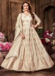 Exquisite Cream Silk Anarkali Dress
